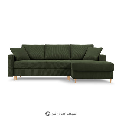 Corner sofa bed (rose) mazzini sofas bottle green, velvet, natural beech wood, better