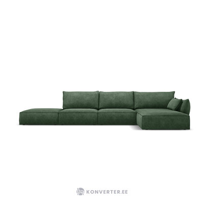 Kampinė sofa &#39;vanda&#39; buteliukas žalias, šenilinis, juodas plastikas, geriau