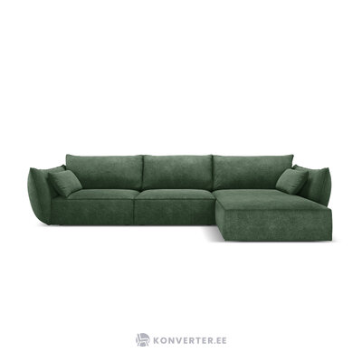 Kampinė sofa &#39;vanda&#39; buteliukas žalias, šenilinis, juodas plastikas, geriau