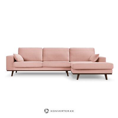 Corner sofa (hebe) mazzini sofas pink, velvet, without legs, better