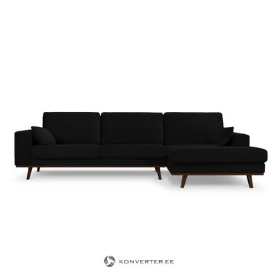 Corner sofa (hebe) mazzini sofas black, velvet, without legs, better