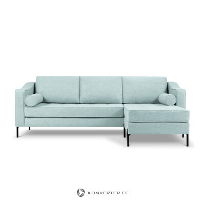 Угловой диван (вербана) диваны mazzini мята, структурная ткань, черный металл, лучше