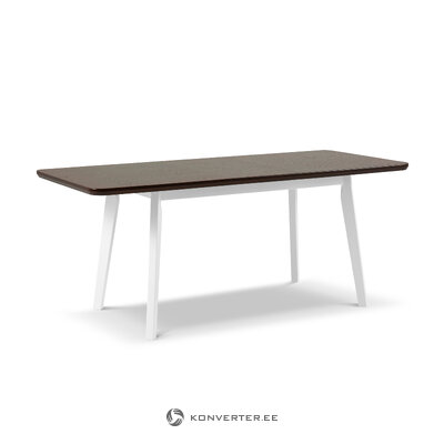 Extendable dining table (arum) mazzini sofas walnut veneer and white, wood, 75x80x140