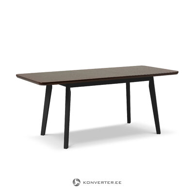 Extendable dining table (arum) mazzini sofas walnut veneer and black, wood, 75x80x140