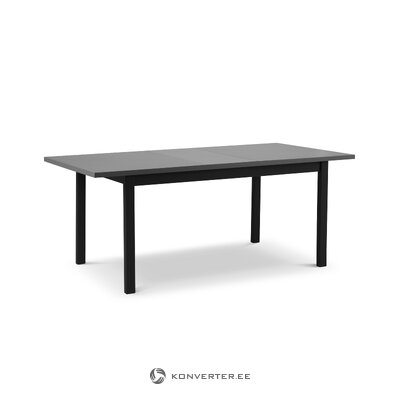 Extendable dining table (bonsai) mazzini sofas graphite mdf and black, wood, 78x80x140
