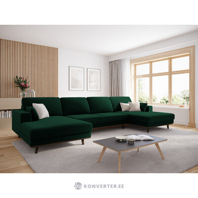 Panorāmas dīvāns &#39;hebe&#39; pudele zaļa, samta
