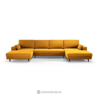 Panoramic sofa &#39;hebe&#39; yellow, velvet