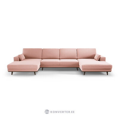 Panoramic sofa &#39;hebe&#39; pink, velvet
