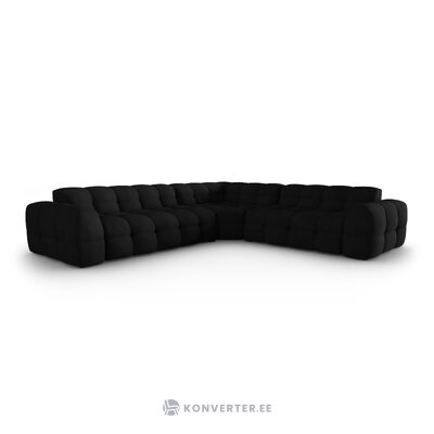Corner sofa (nino) black, structured fabric