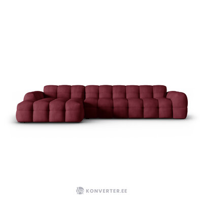 Corner sofa (nino) bordeaux, structured fabric, left