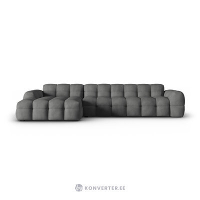 Corner sofa (nino), dark grey, structured fabric, left