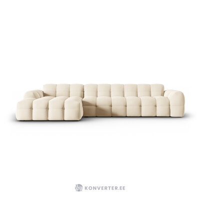 Corner sofa (nino) beige, velvet, left