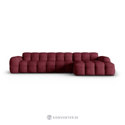 Corner sofa (nino) bordeaux, structured fabric, better