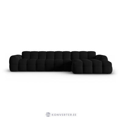 Corner sofa (nino) black, velvet, better
