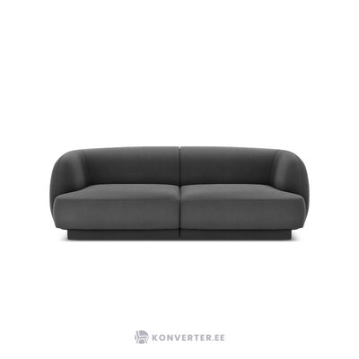 Sofa miley (micadon ribotas leidimas) pilka, aksominė, 74x85x184