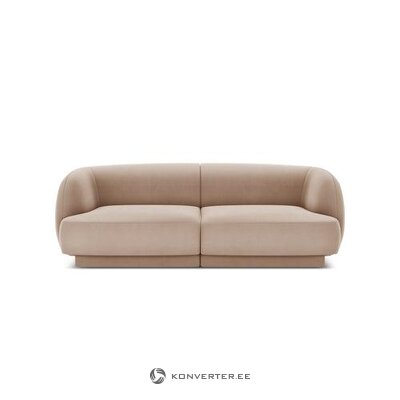 Cappucino spalvos aksominė sofa miley (micadoni home) nepažeista