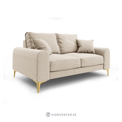 Sofa larnite (micadoni home) beige, structured fabric, gold metal