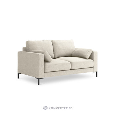 Sofa nefritas (micadoni home) šviesiai smėlio spalvos, struktūrinis audinys, juodas metalas