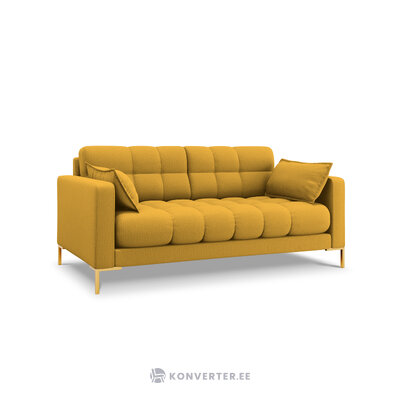 Sofa mamaia (micadoni home) yellow, structured fabric, gold metal