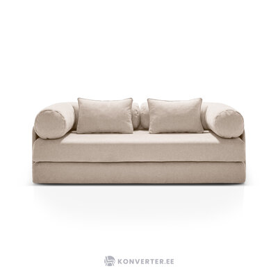 Диван-кровать «мечтательный» бежевый, структурированная ткань