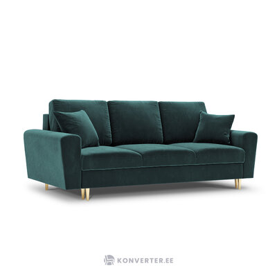 Moghan sofa, 3-seater (micadon home) gasoline, velvet, gold metal