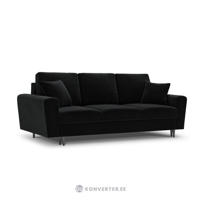 Moghan sofa, 3-seater (micadon home) black, velvet, black chrome metal