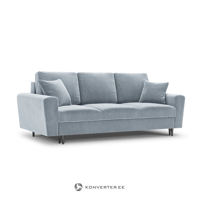 Moghan sofa, 3-seater (micadon home) light blue, velvet, black chrome metal