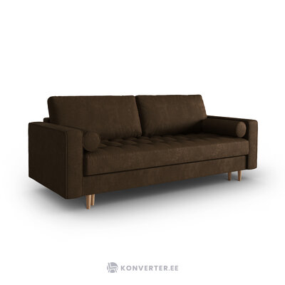 Dīvāns gobi, 3-vietīgs (micadon home) melnkoks, ādas imitācija, dabīgs dižskābardis