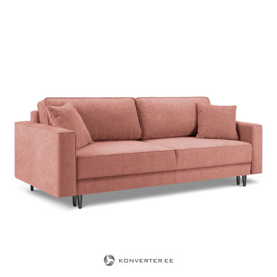 Dunas sofa, 3-seater (micadon home) pink, structured fabric, black chrome metal
