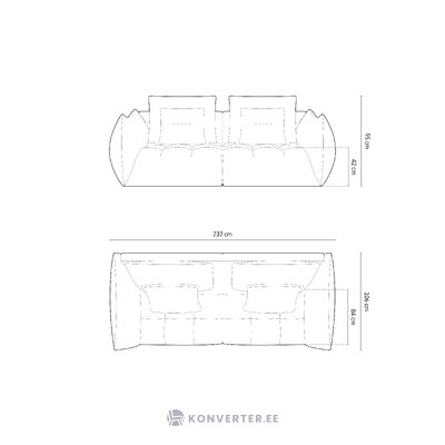 Modulaarinen sohva &quot;bloom&quot; tummanharmaa, sametti