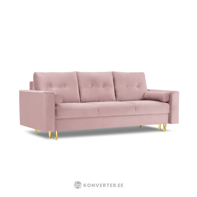 Sofa leona, 3-seater (micadon home) lavender, velvet, gold metal