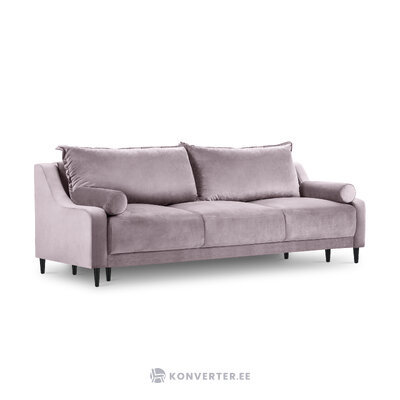 Sofa rutilas, 3 vietų (micadon home) levandų, aksomo, juodo chromo metalo