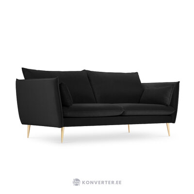 Sofa agate, 3-seater (micadon home) black, velvet, gold metal