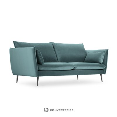 Sofa agate, 3-seater (micadon home) gasoline, velvet, black metal