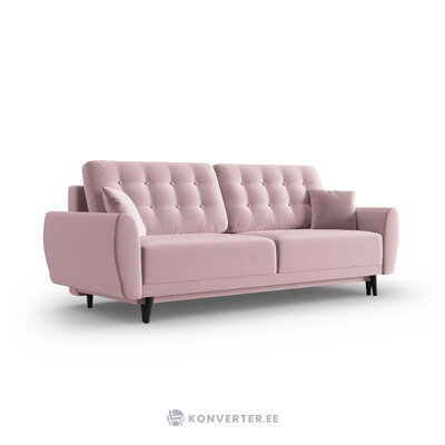 Spinel sofa, 3-seater (micadon home) lavender, velvet, black beech