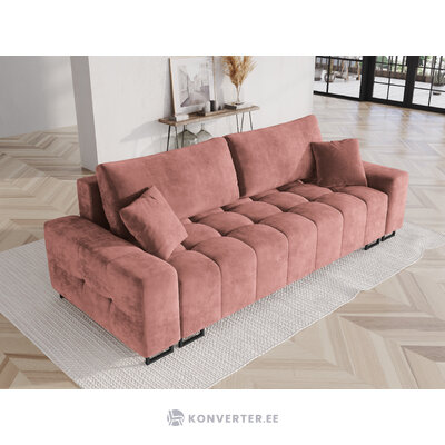 Sofa byron, 3-seater (micadon home) pink, velvet, black metal
