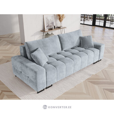 Sofa byron, 3-seater (micadon home) light blue, velvet, black metal