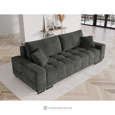 Byron sofa, 3-seater (micadon home), grey, velvet, black metal