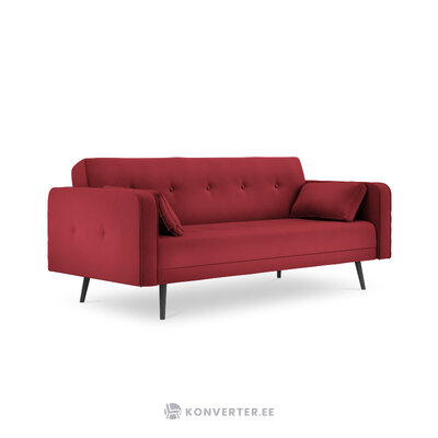Dīvāns jašma, 3-vietīgs (micadon home) sarkans, samts, melns dižskābardis