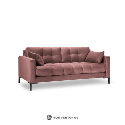 Pink velvet sofa mamaia, 3-seater (micadoni home)