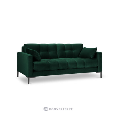 Sofa mamaia, 3-seater (micadoni home) bottle green, velvet, black metal