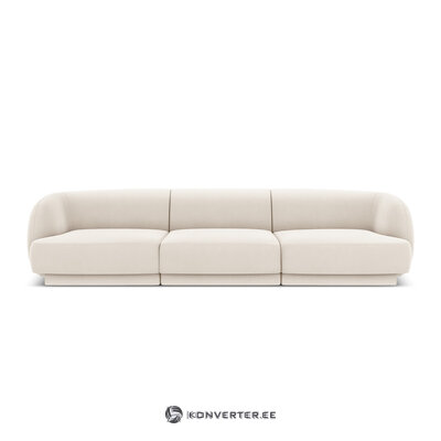 Šviesiai smėlio spalvos aksominė sofa miley (micadon ribotas leidimas) nepažeista