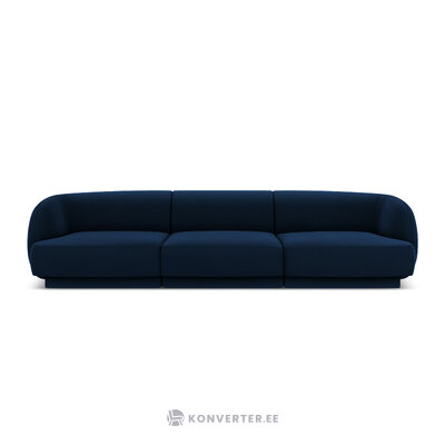 Sofa miley (micadon ribotas leidimas) sodri mėlyna, aksominė, 74x85x259