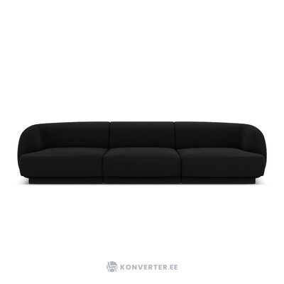 Sofa miley (micadon ribotas leidimas) juoda, aksominė, 74x85x259