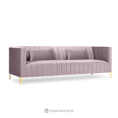 Anite sofa, 3-vietė (micadon home) levandų, aksomo, aukso metalo