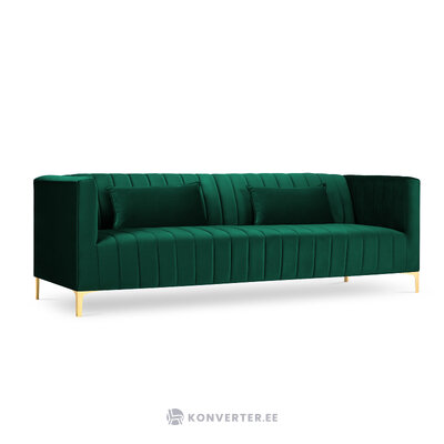Anite sofa, 3-vietis (micadoni home) buteliukas žalias, aksominis, auksinis metalas