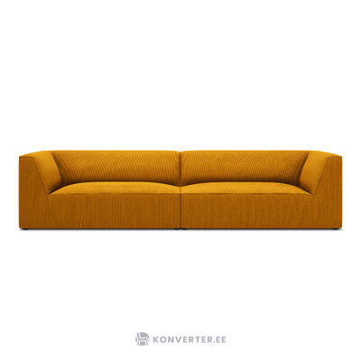 Sofa rubino, 4-vietė (micadon home) geltona, aksominė