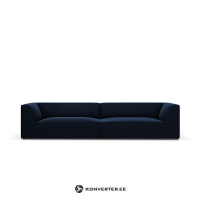 Sofa rubino, 4-vietė (micadon home) sodriai mėlyna, aksominė, nepažeista