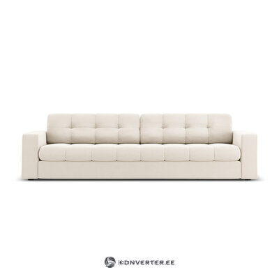 Šviesiai smėlio spalvos aksominė sofa (justin) micadoni riboto leidimo nepažeista
