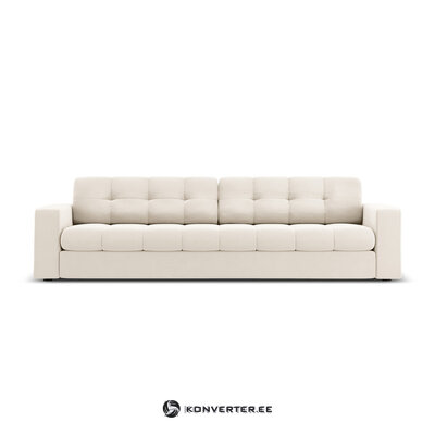 Šviesiai smėlio spalvos aksominė sofa (justin) su micadon limituoto leidimo grožio trūkumu